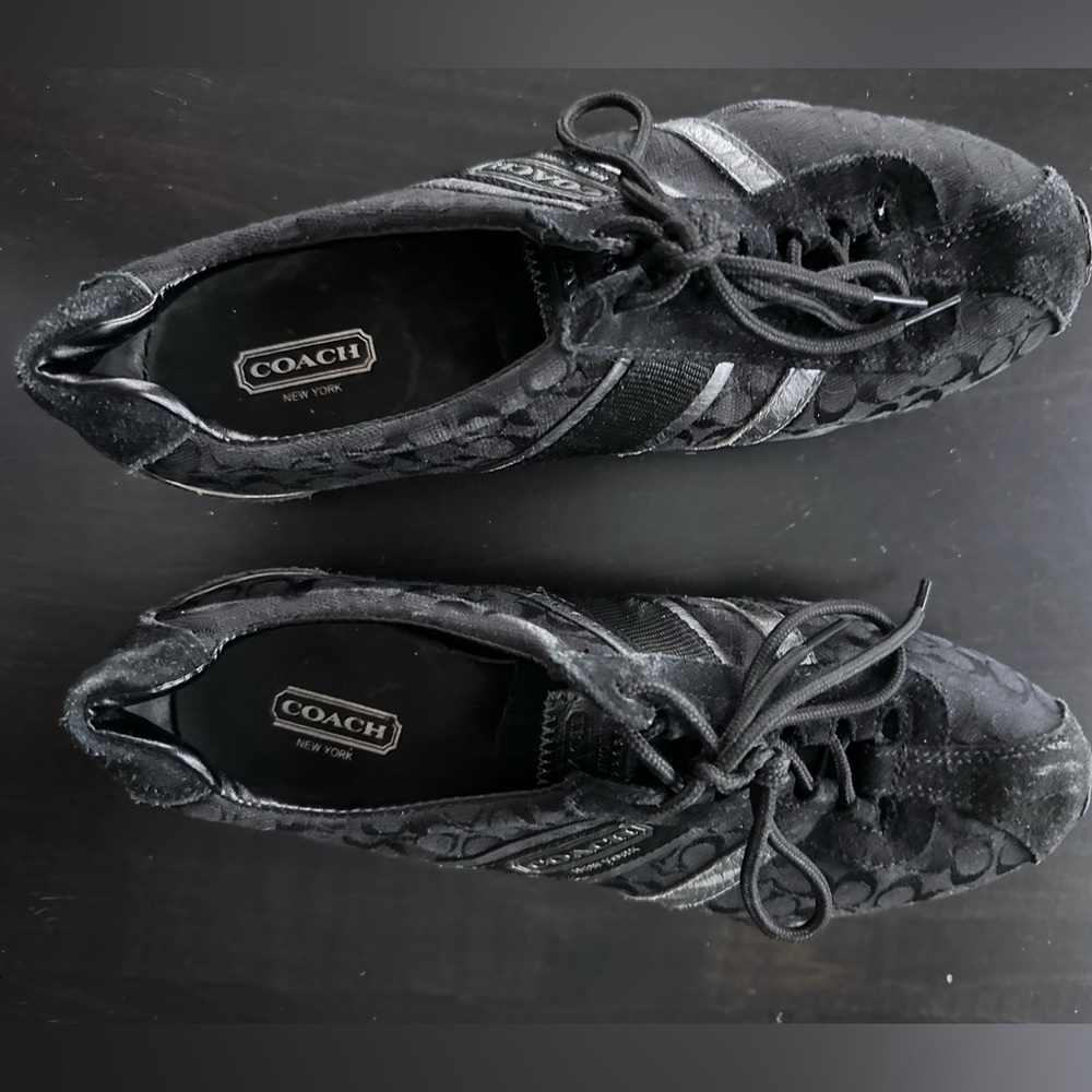 Coach Black and Gray Lace-Up Sneakers